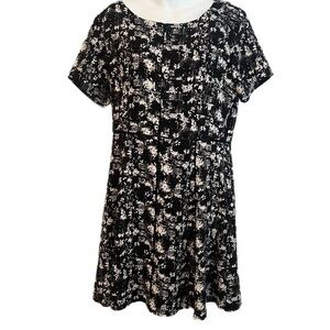 Skies are Blue Black Cutout Skater Dress